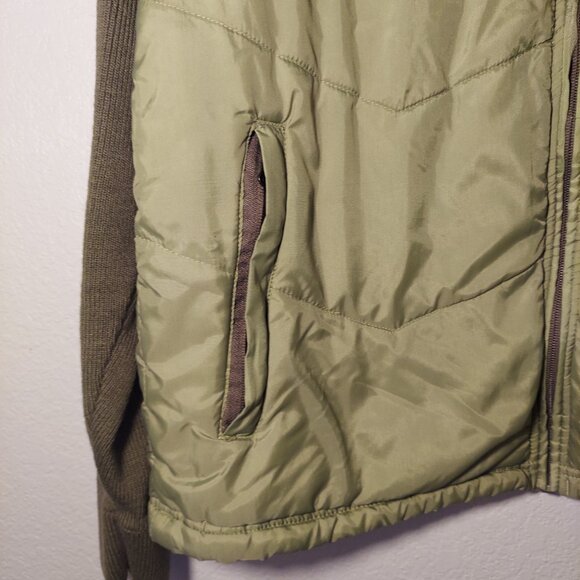 686 Men’s Olive Green Quilted Jacket | Knit Sleeves | Warm Winter Layer | Size L - Picture 5 of 9